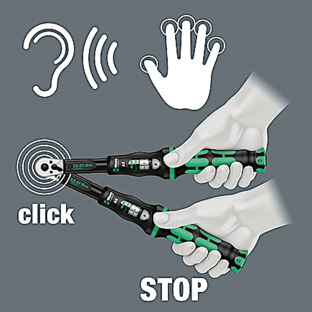 Wera BICYCLE SET TORQUE 1 Wrench With Reversible Ratchet, 16-piece (2.5-25 Nm, ¼" Bit Socket Set) 8 Wera BICYCLE SET TORQUE 1 Wrench With Reversible Ratchet, 16-piece (2.5-25 Nm, ¼" Bit Socket Set) - Billede 6